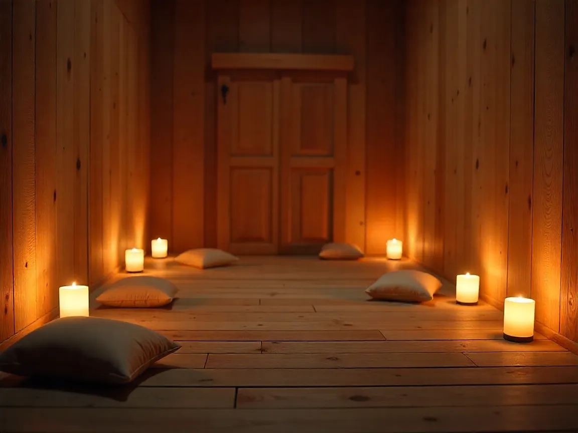 Espacio de meditación con velas