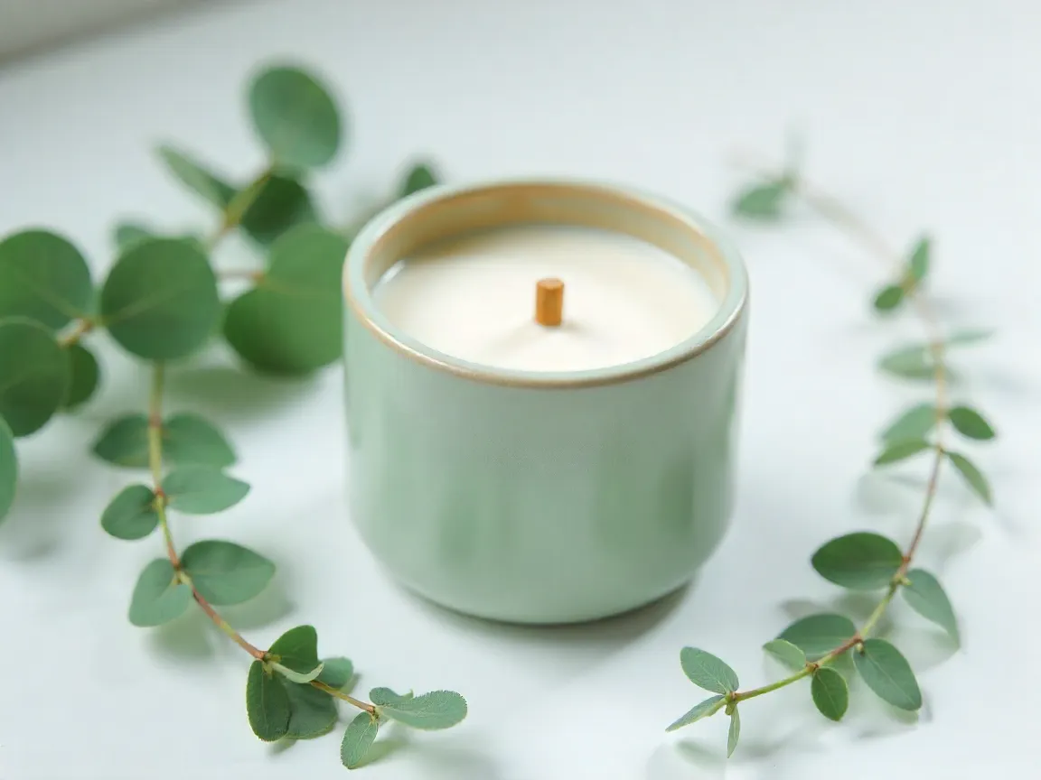 Vela aromática de eucalipto
